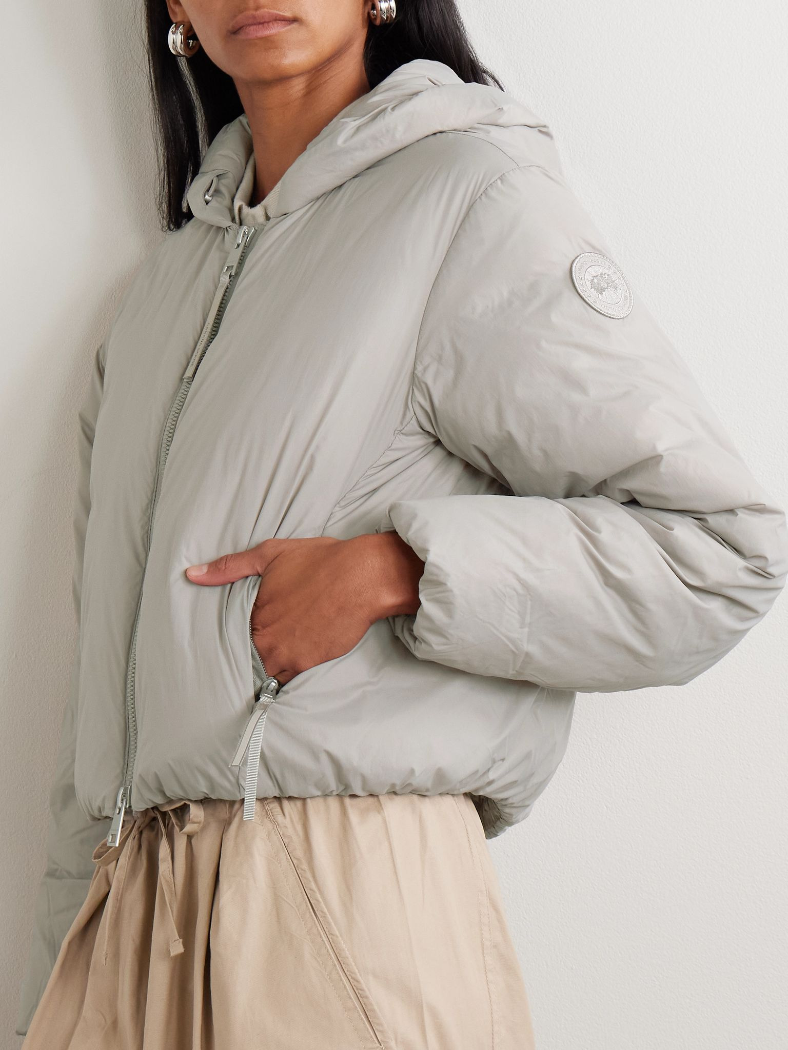 Elba cropped padded shell down jacket Stone - 3