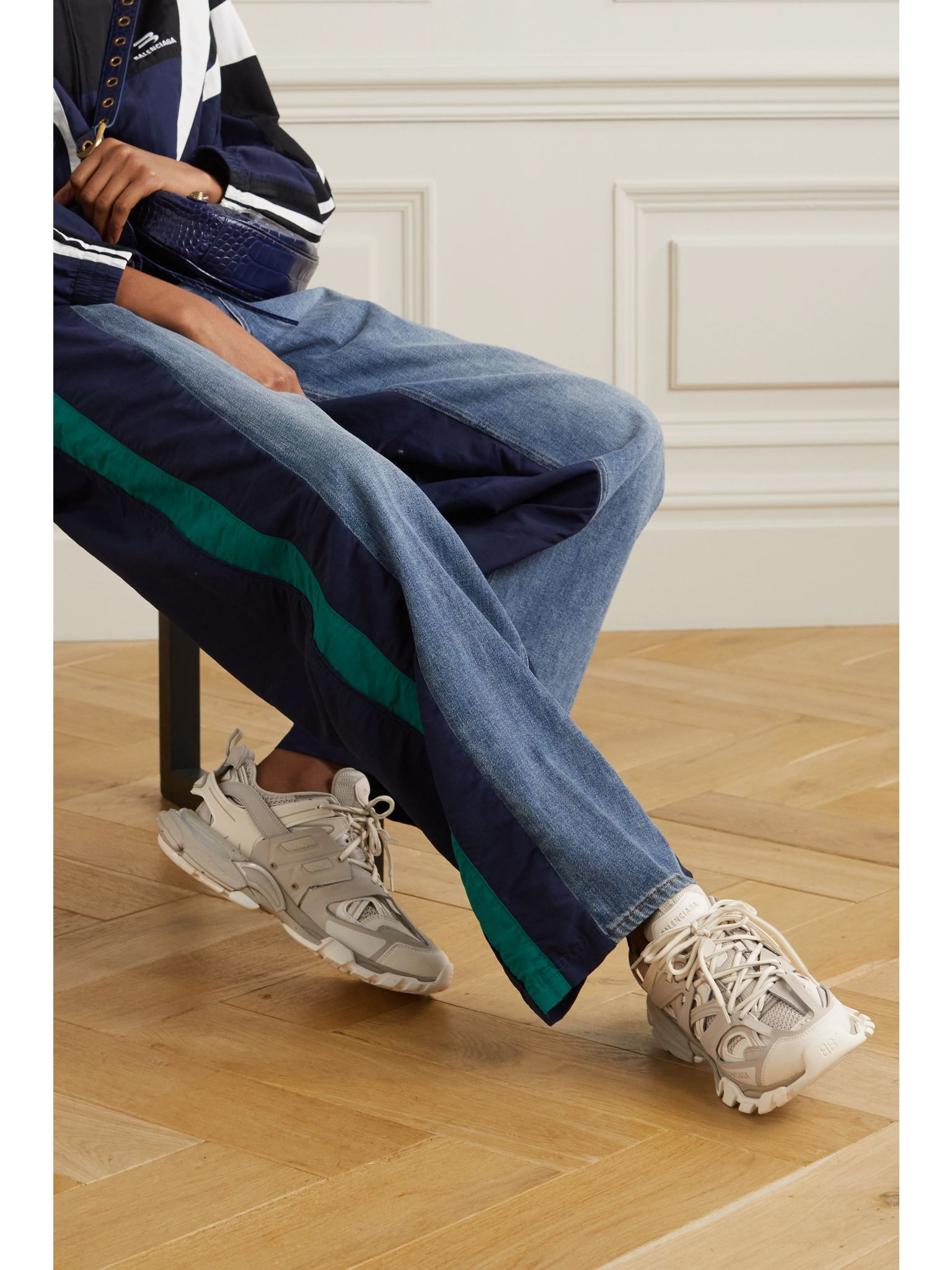 Track logo-detailed recycled mesh and rubber sneakers Beige - 2