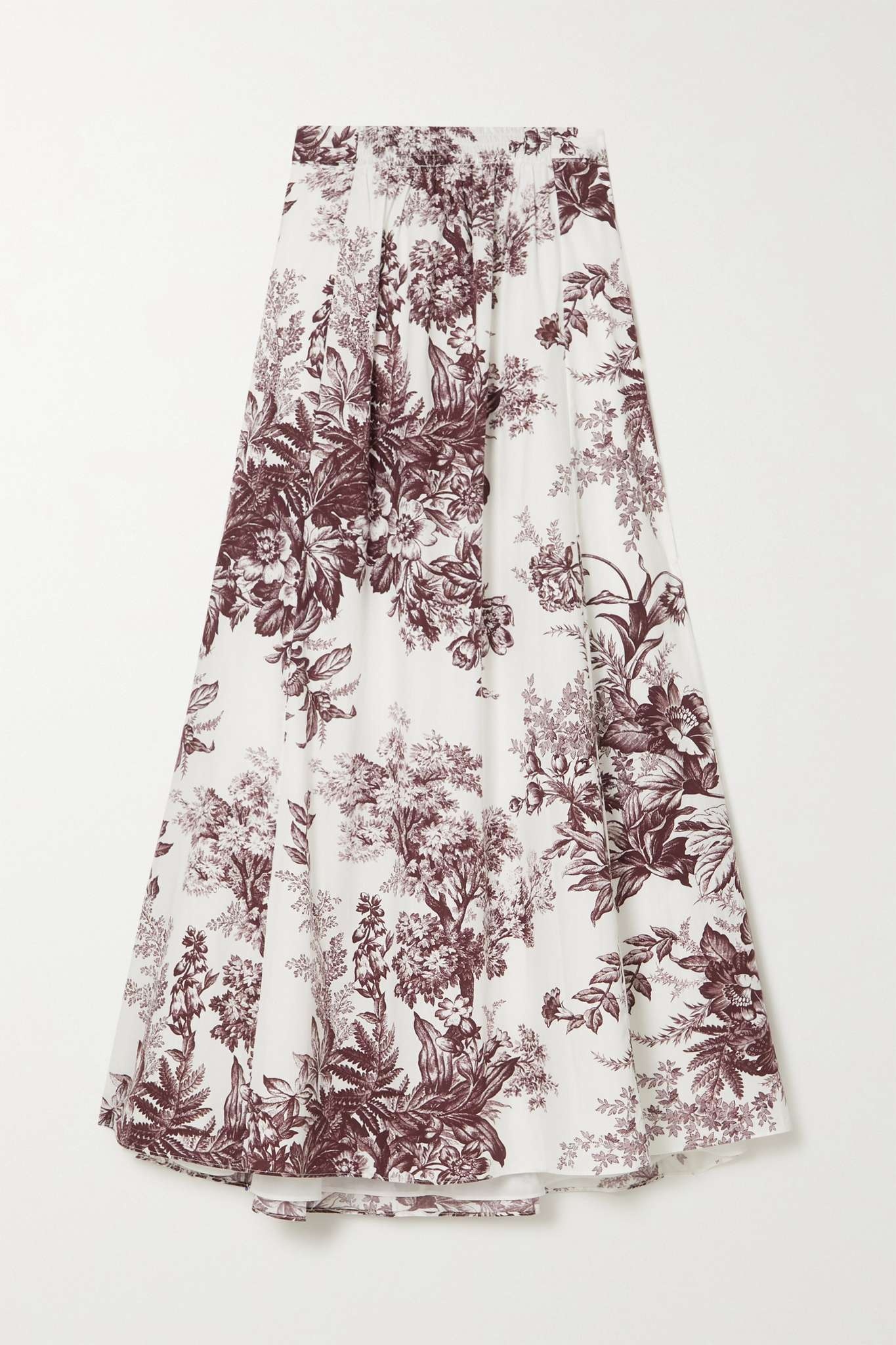 Bernadette pleated floral-print cotton-poplin midi skirt - 1