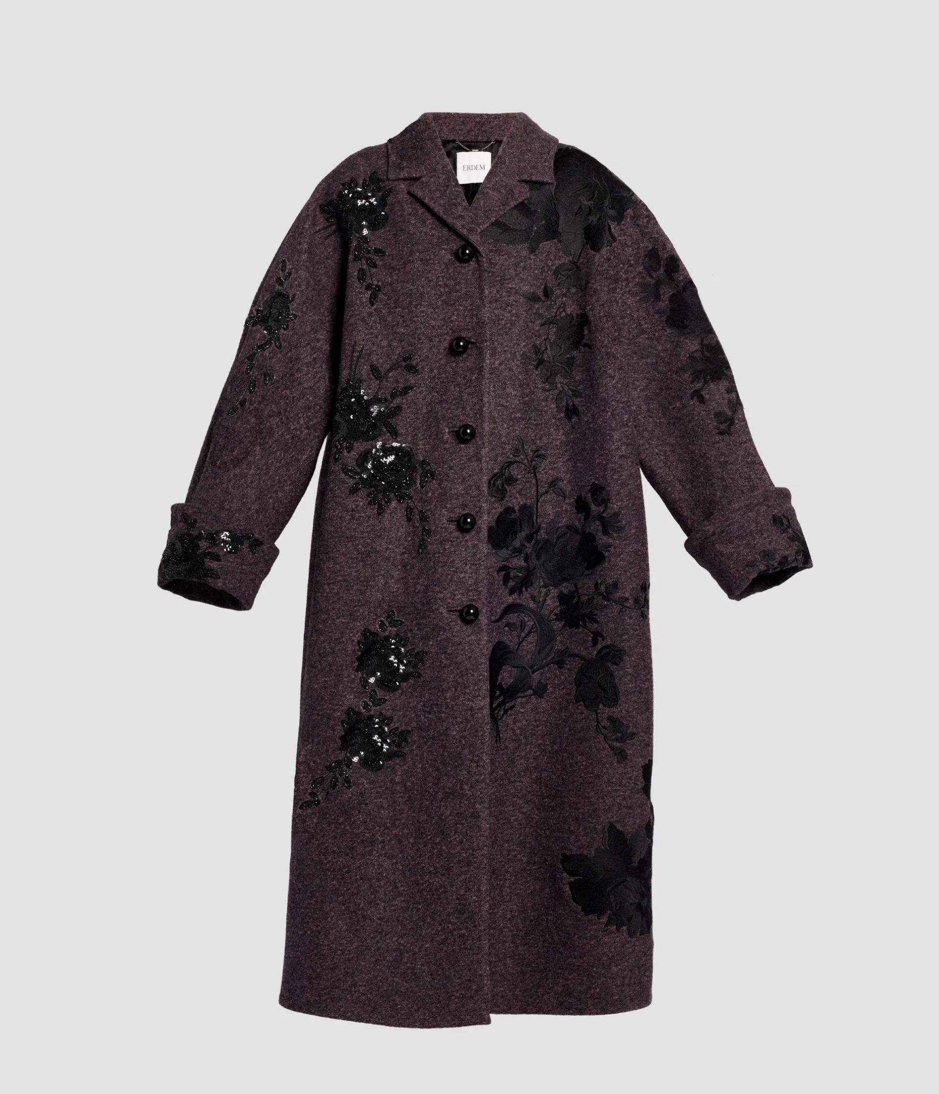 EMBROIDERED WOOL COAT - 1