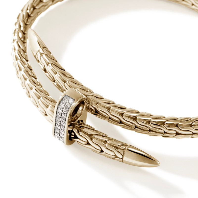 JOHN HARDY Spear Flex Cuff, Gold, Diamonds, 5.5MM outlook
