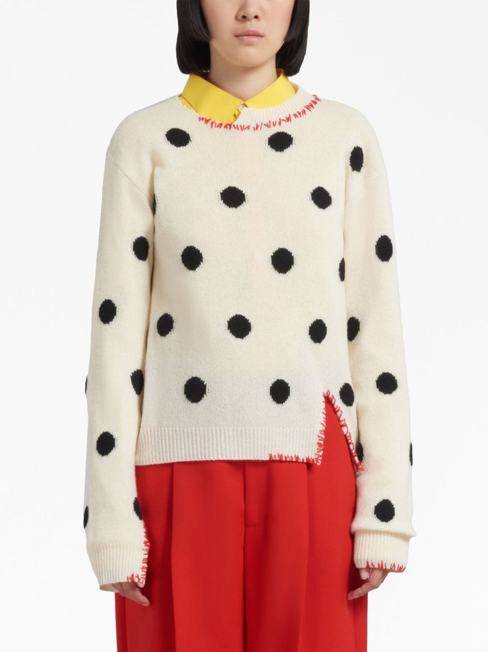 polka-dot distressed-effect jumper - 2