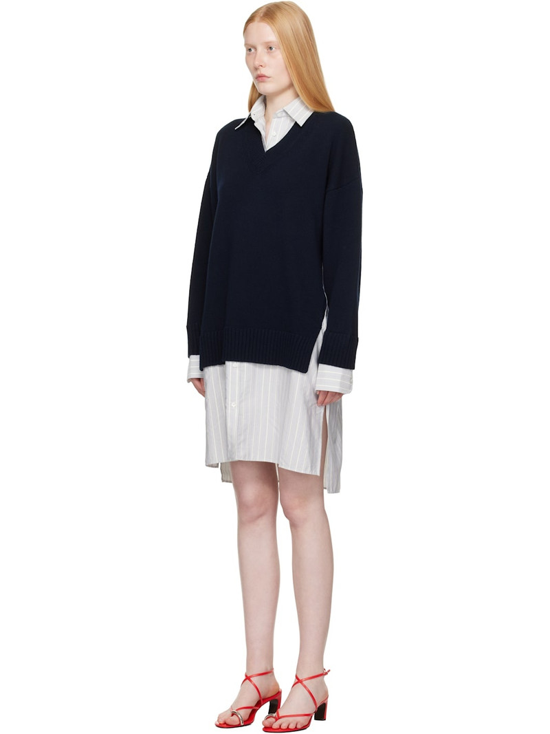Stella McCartney Navy Crewneck Jumper Shirt Midi Dress outlook