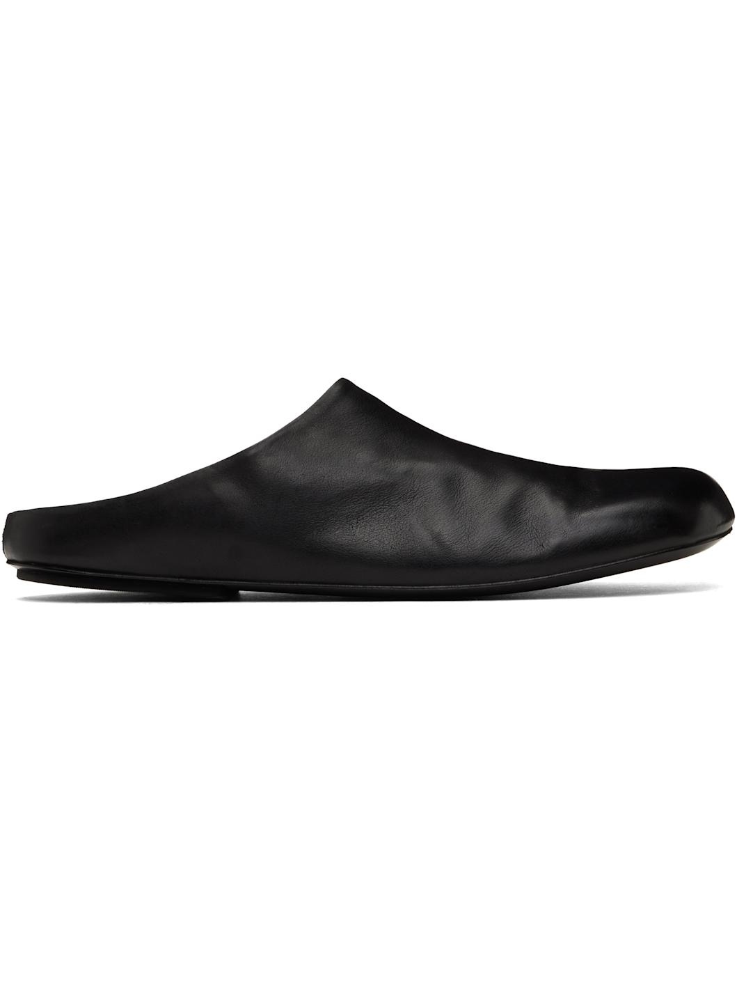 Black Passo Leather Slippers - 1