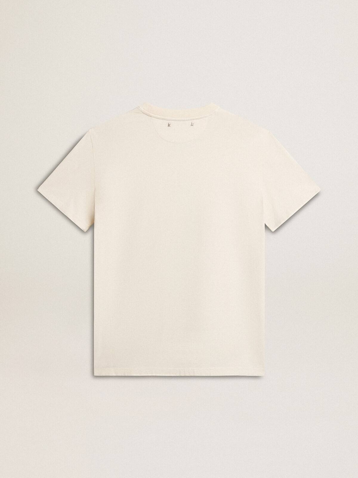 Women’s T-shirt in aged white with logo on the chest - 6
