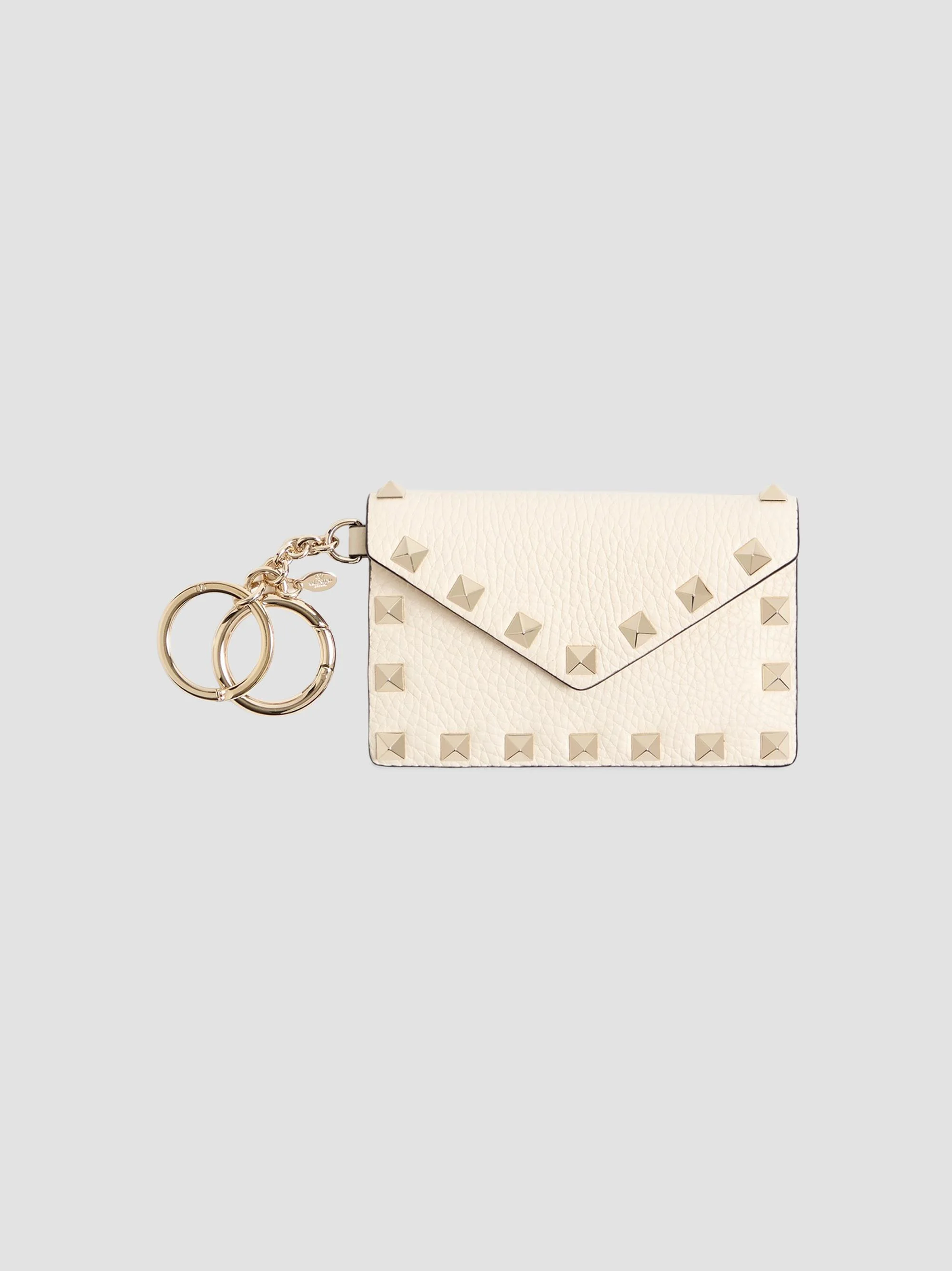 Women's Rockstud Charm in Grainy Calfskin - Ivory - 1