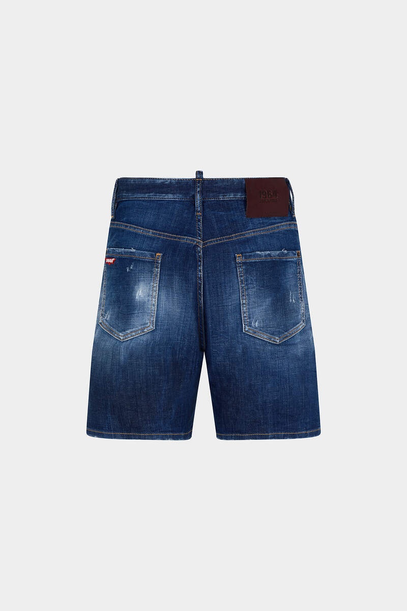 DARK RIPPED WASH MARINE SHORTS - 2