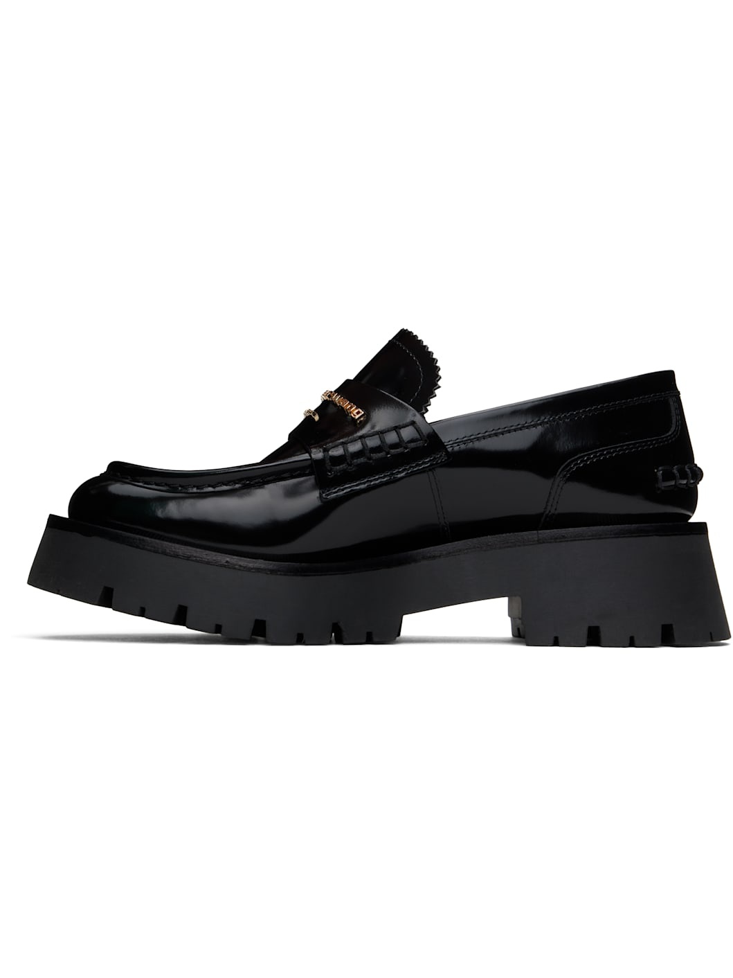 Black Carter Mid-Heel Lug Loafers - 3