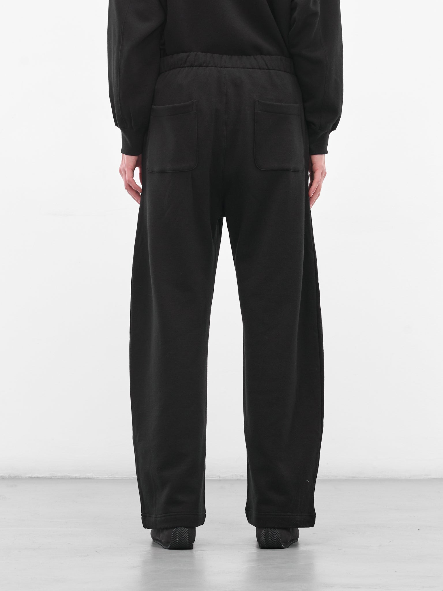 Black Cotton-Yak Relaxed Sweatpants - 3
