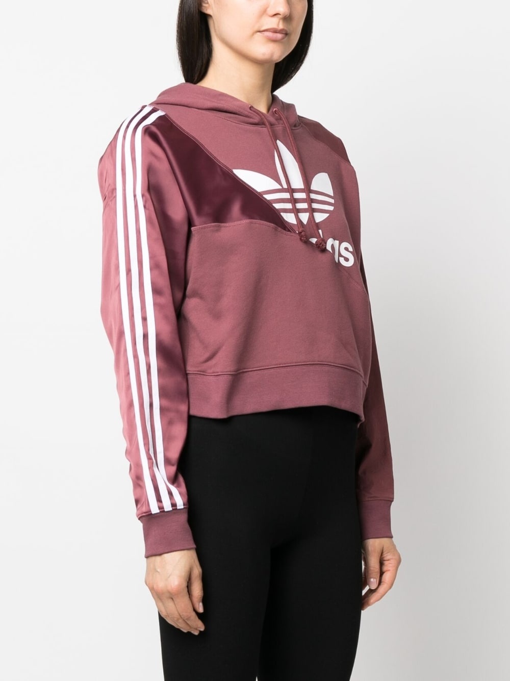 cropped drawstring hoodie - 3