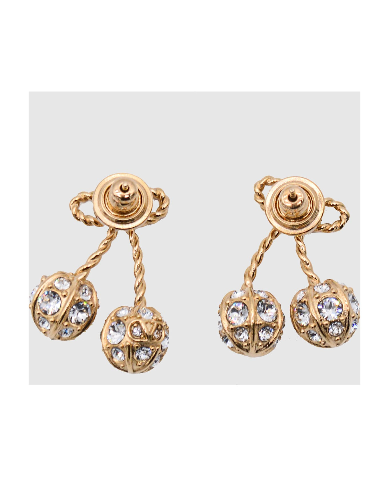 Gold Tone Metal Earrings - 2
