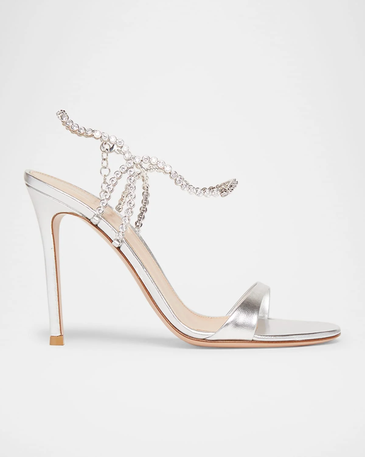 Nappa Leather Embellished Strappy Sandals - 1