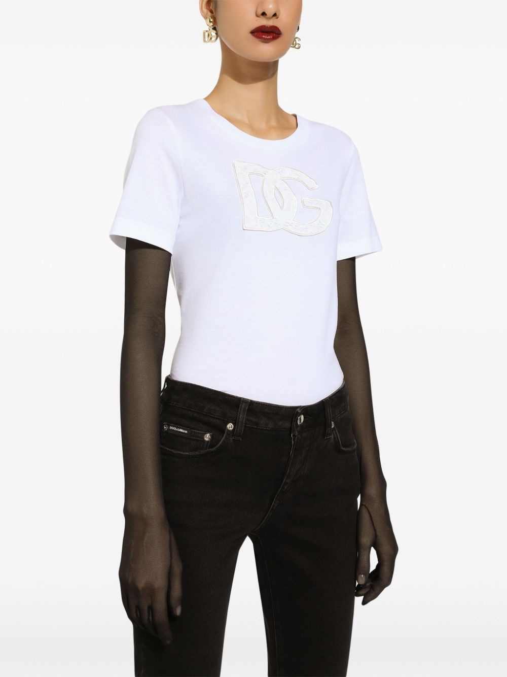 logo-patch cotton T-shirt - 3