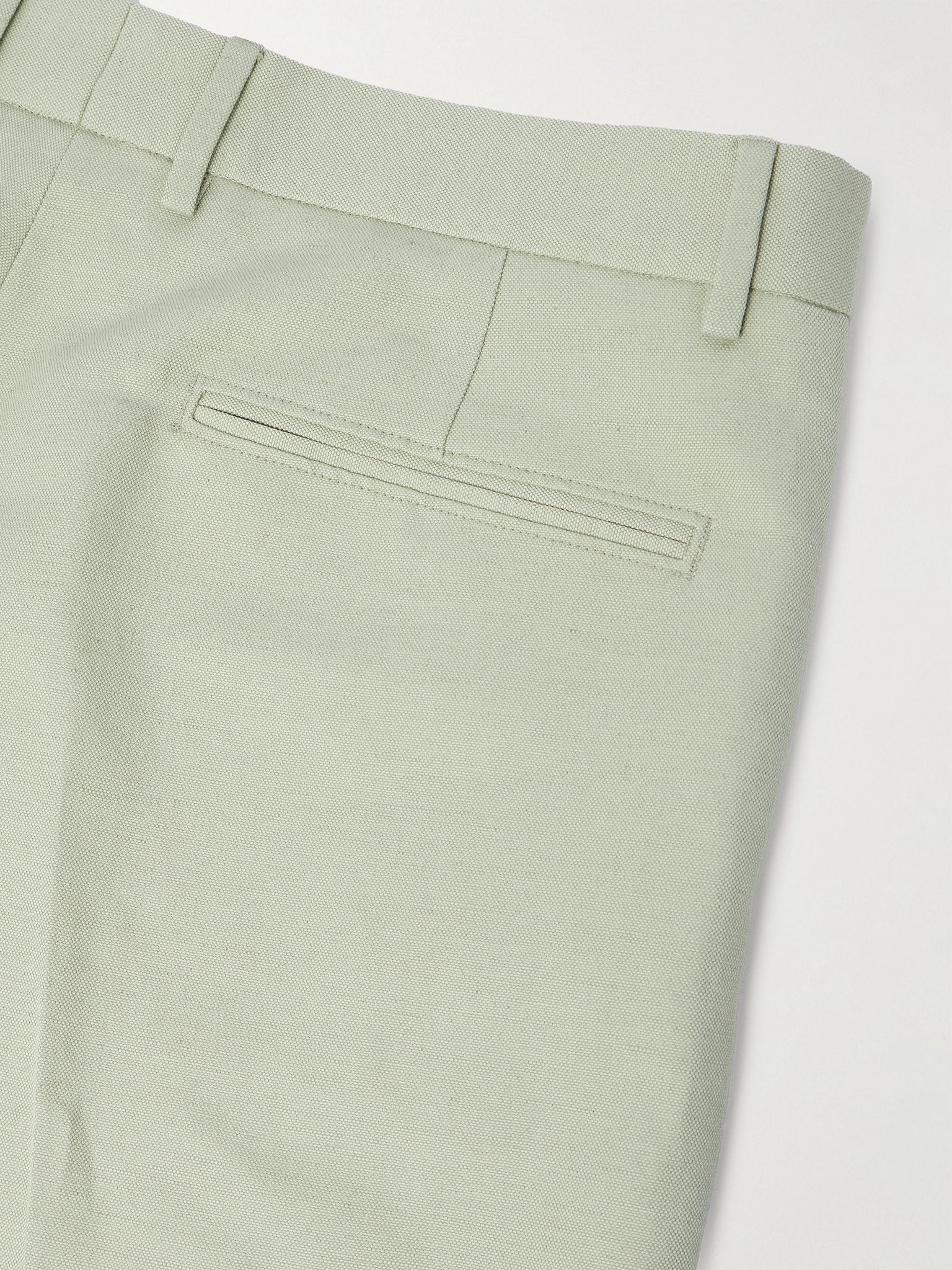 Cedric Tapered Cotton and Linen-Blend Canvas Trousers Mint - 5