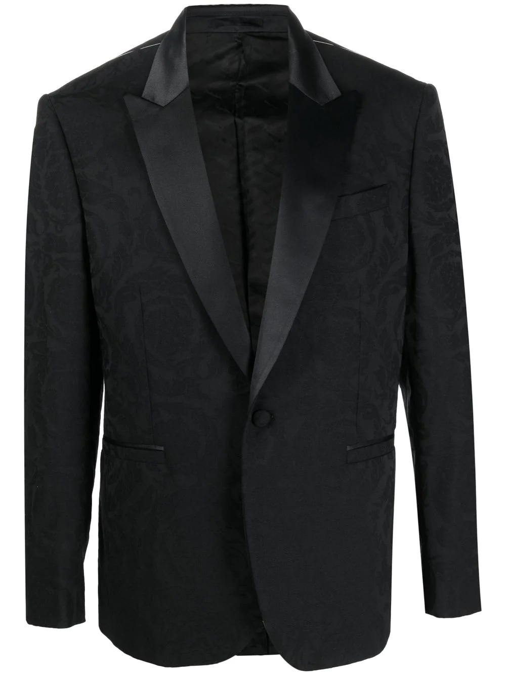 single-breasted jacquard blazer - 1