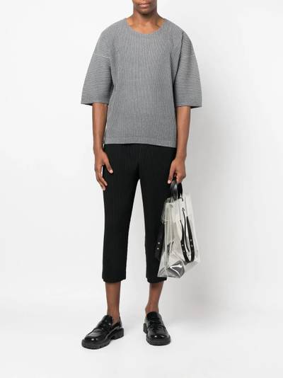 ISSEY MIYAKE pleated short-sleeved top outlook