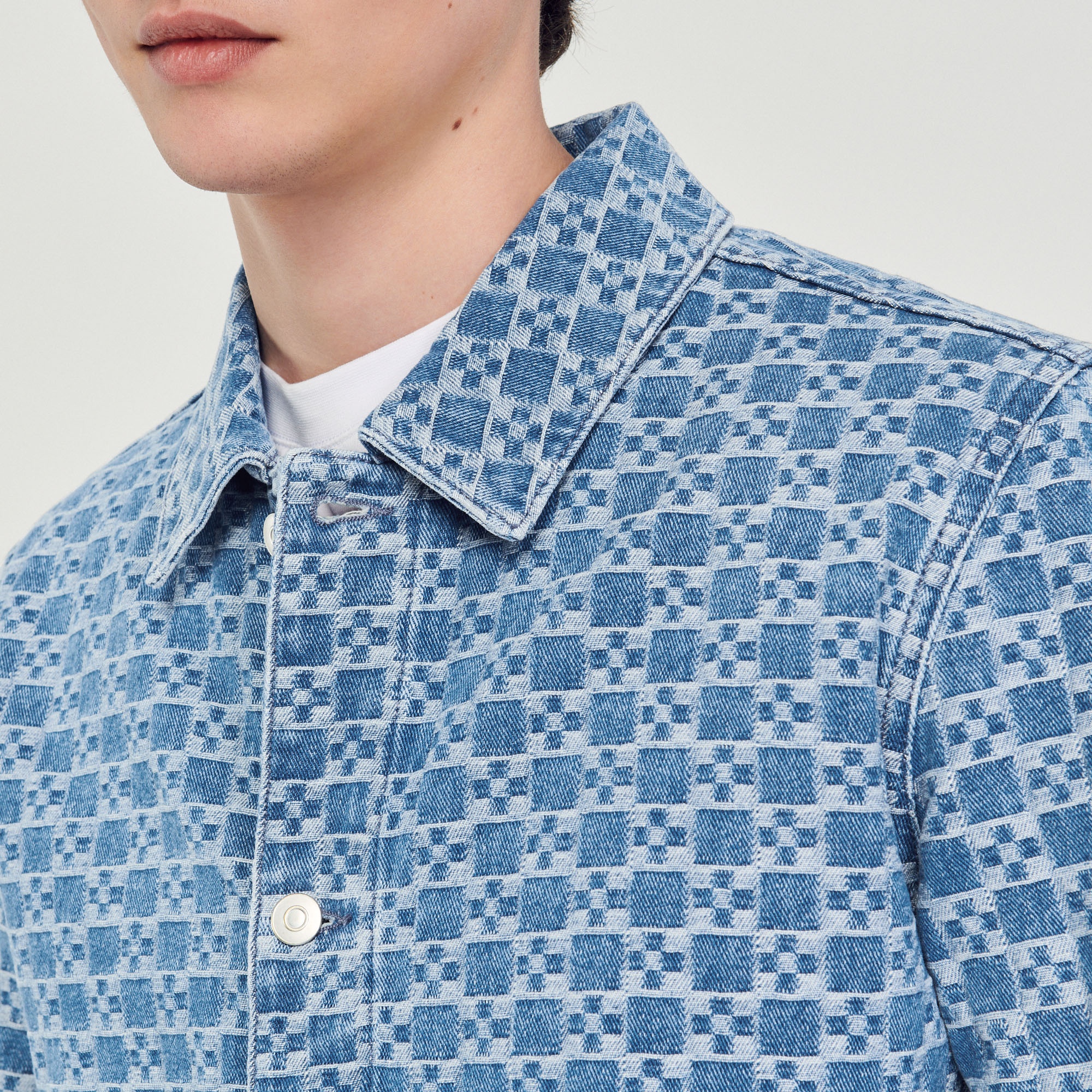 Square Cross denim jacket - 4