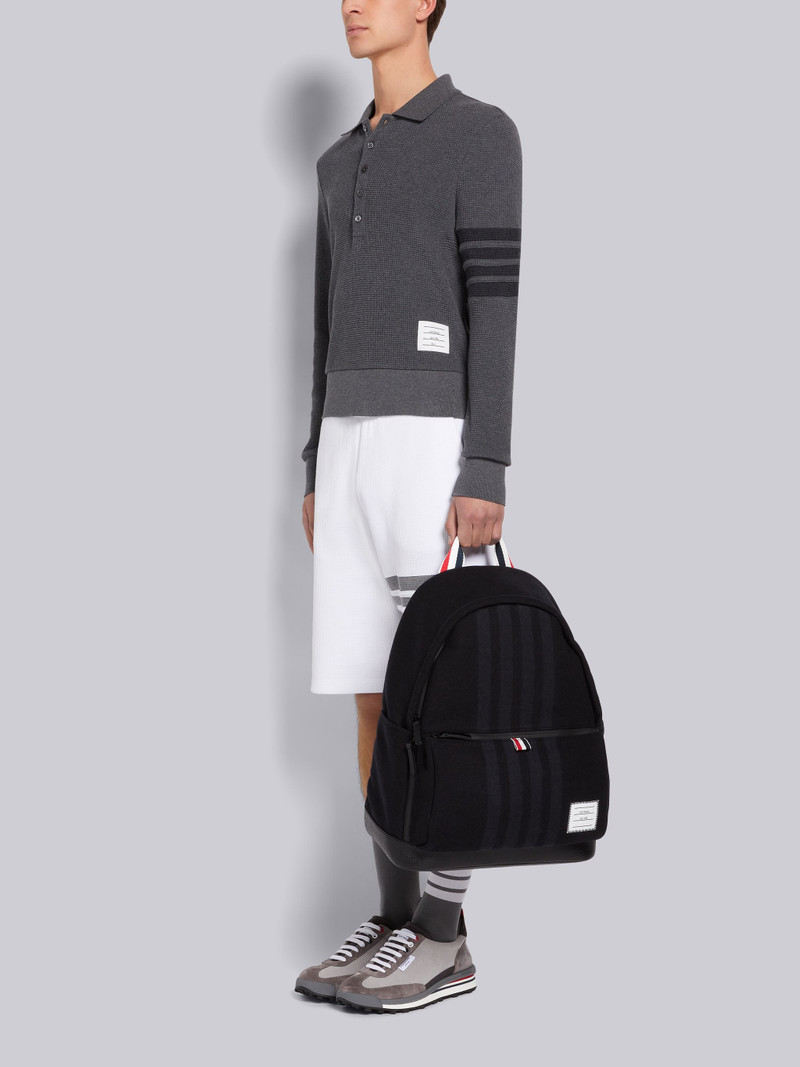 Black Double Face Melton 4-Bar Easy Backpack 6