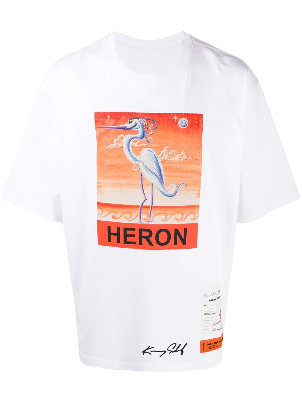 x Kenny Scharf heron print T-shirt - 1