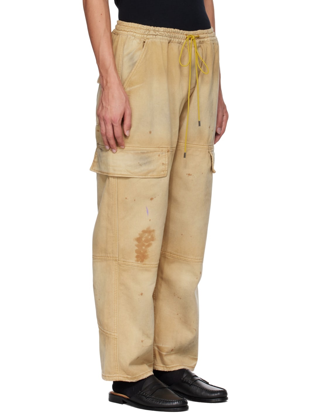 Beige Plateau Cargo Pants - 2
