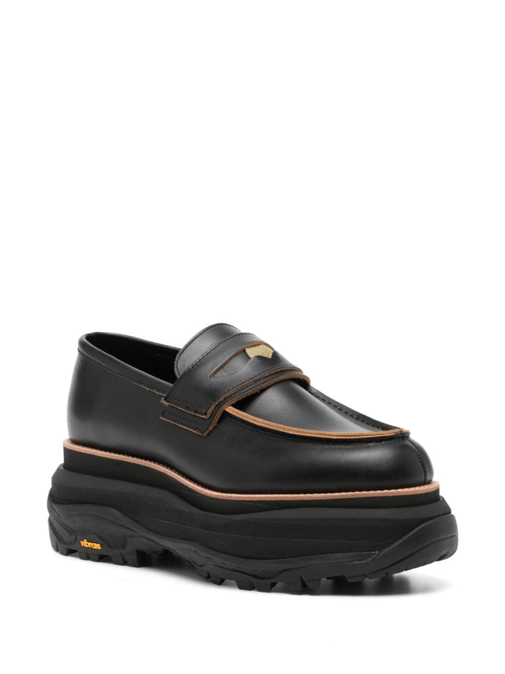 coin-detail leather loafers - 2