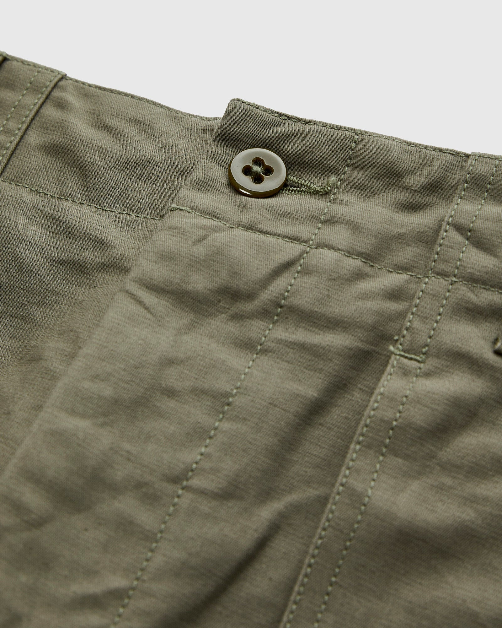 Fatigue Pants in Olive Cotton Double Cloth - 5