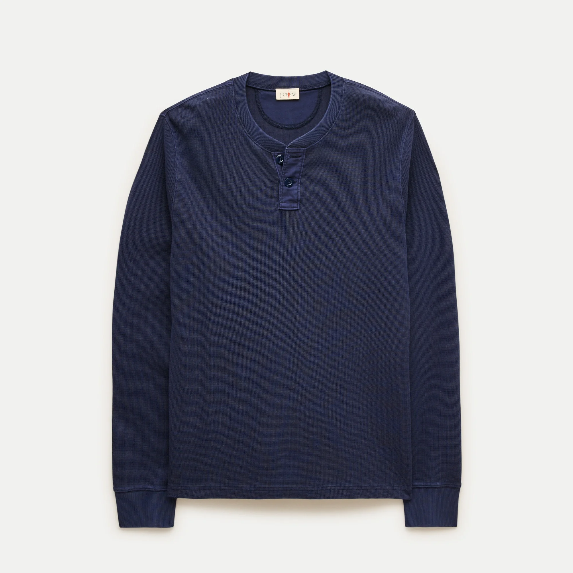 Summerweight waffle-knit cotton henley - 1