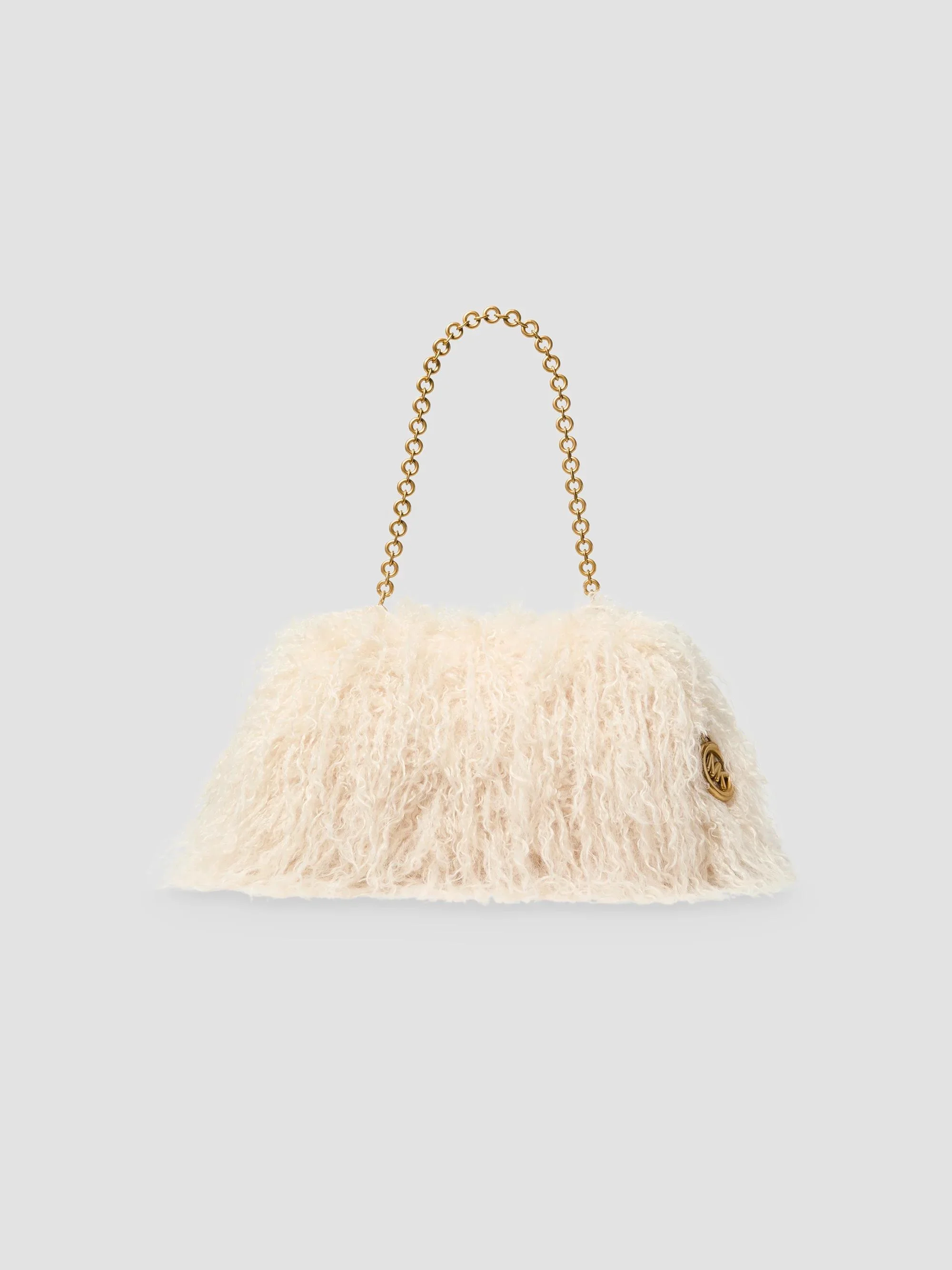 Women's Goldie Large Faux-Shearling Clutch - Natural - 1