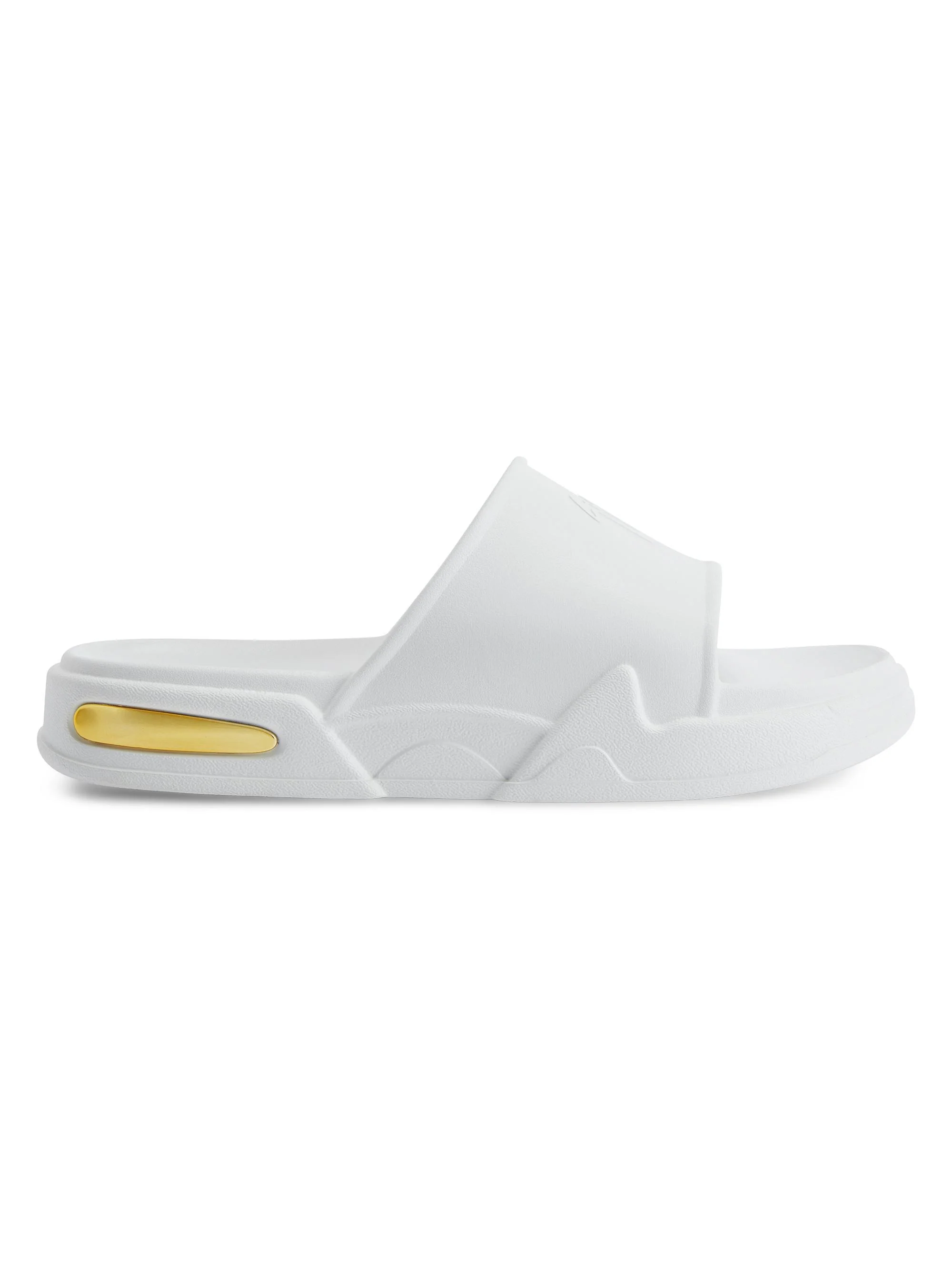 Men's Leather Platform Slide Sandals - White - 1