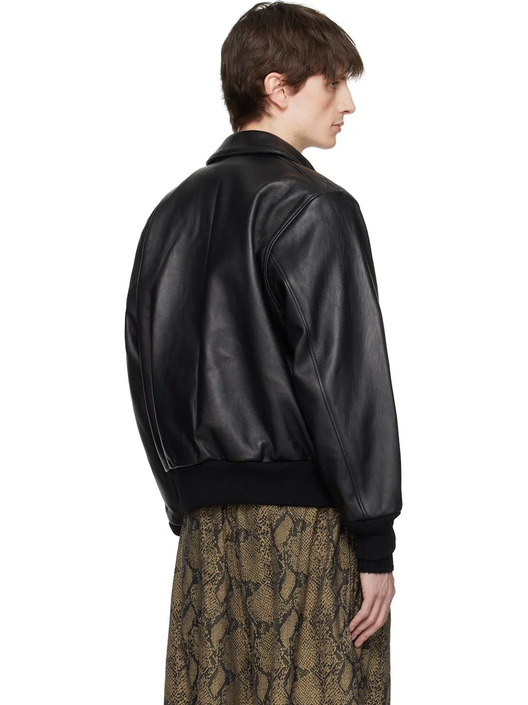 WACKO MARIA Black A-2 Leather Flight Jacket | REVERSIBLE