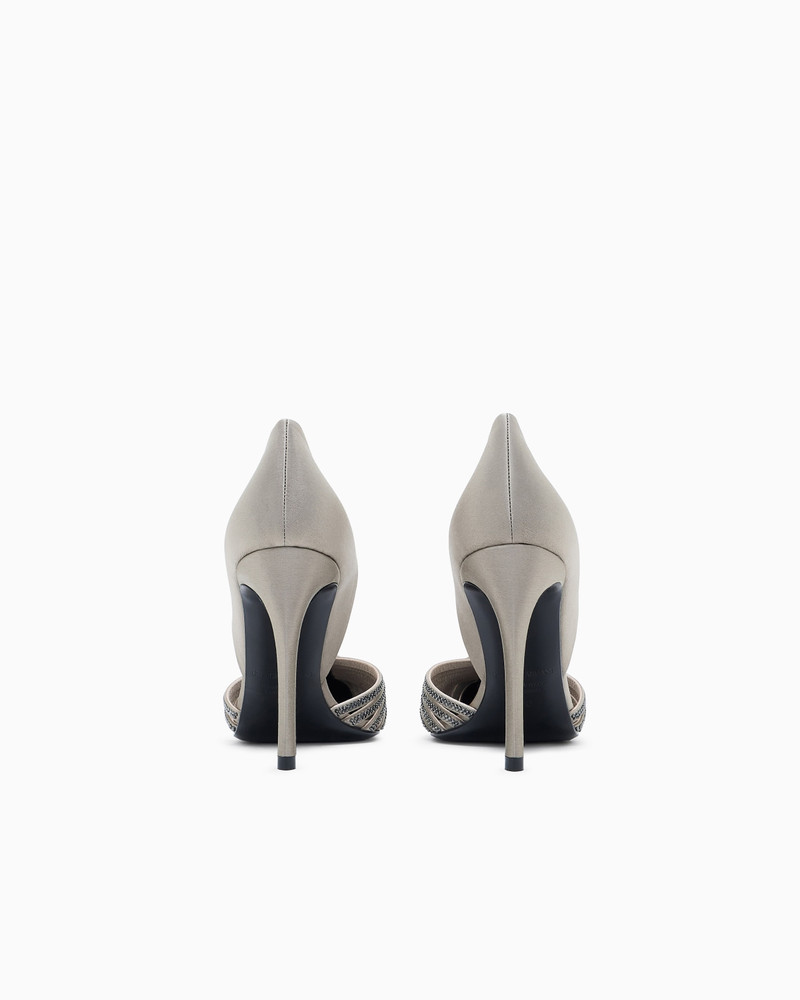 GIORGIO ARMANI RHINESTONE AND SATIN COURT SHOES outlook