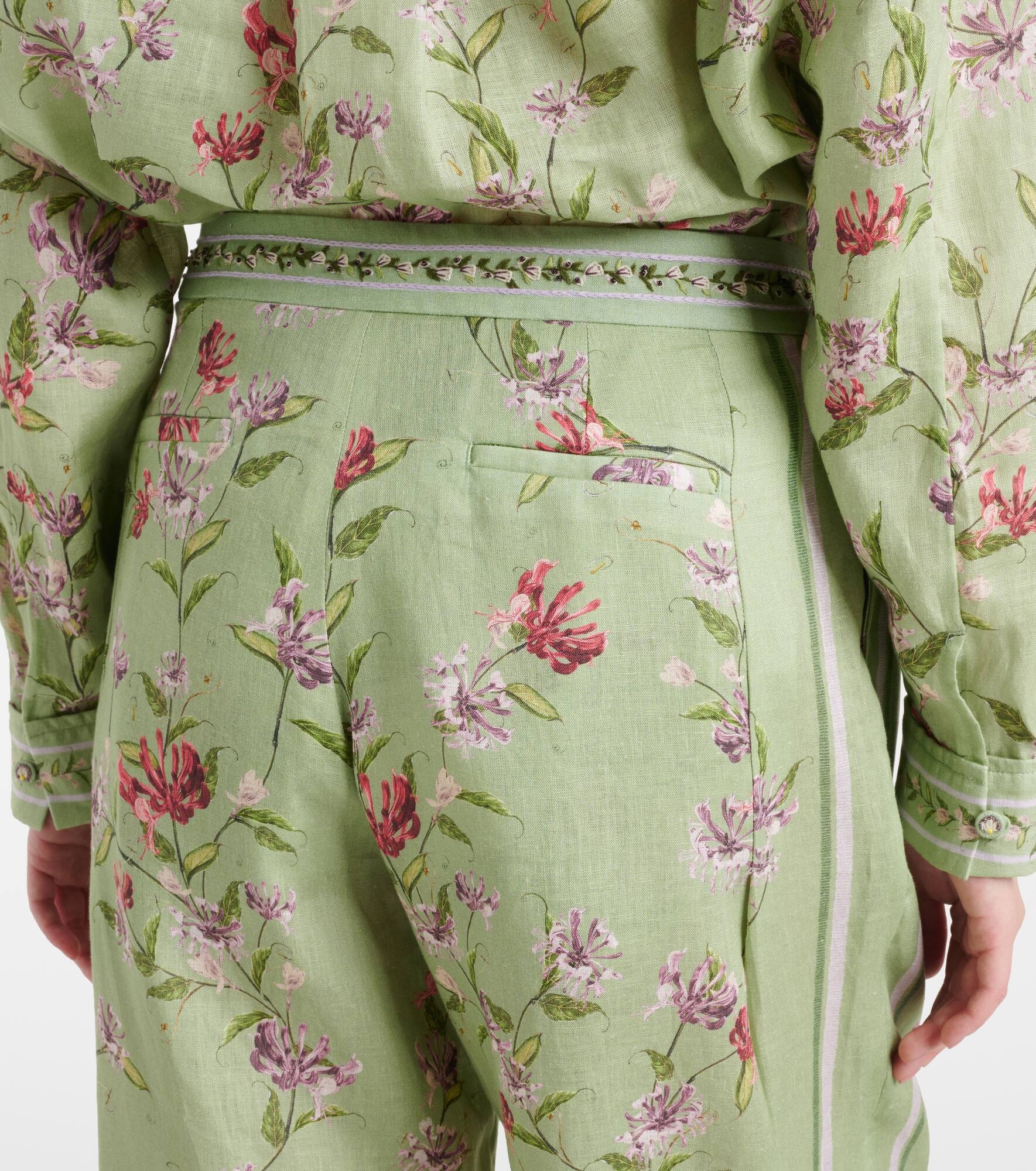 Florecer Honeysuckle linen wide-leg pants - 5