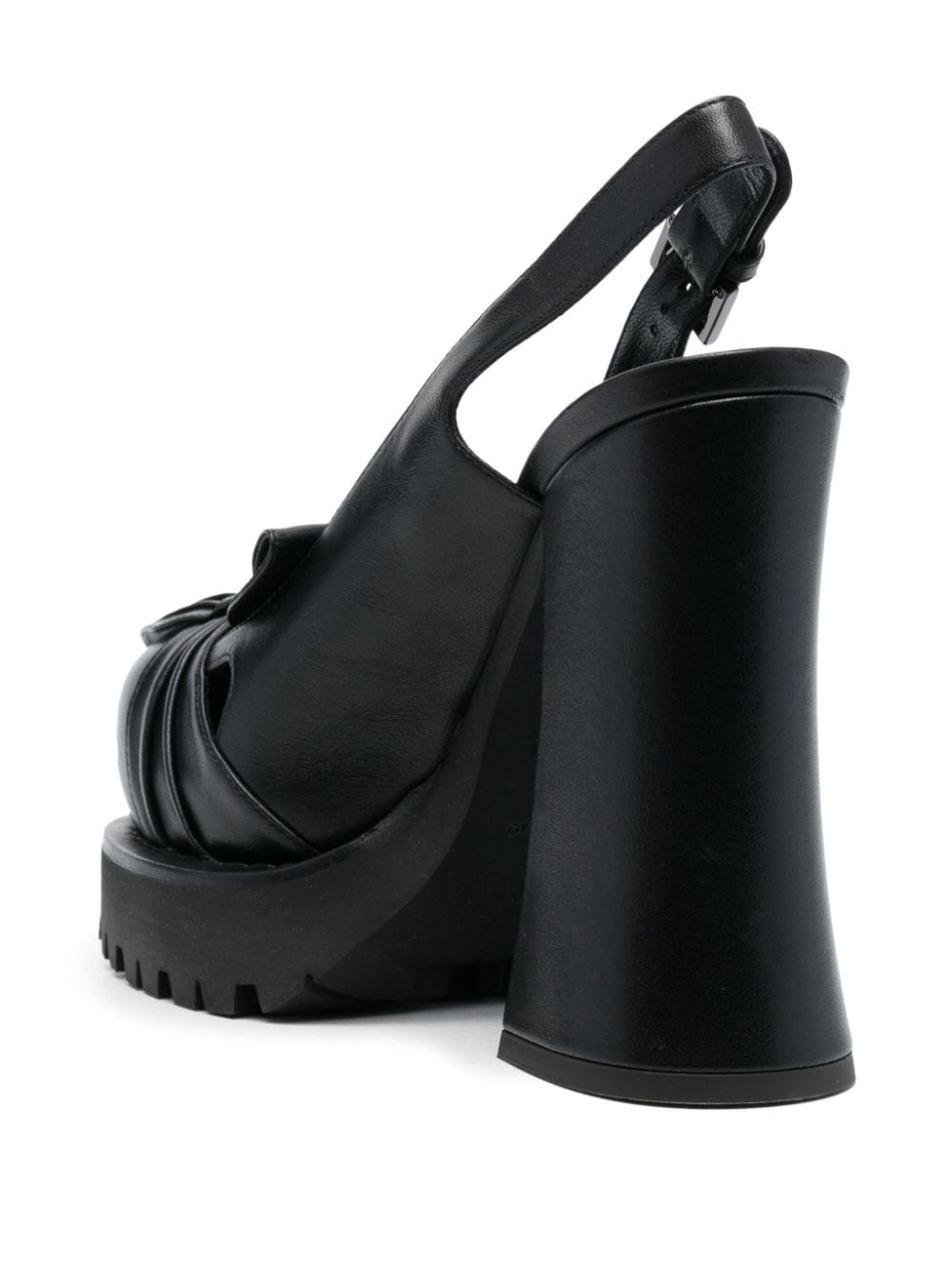 125mm leather slingback pumps - 3