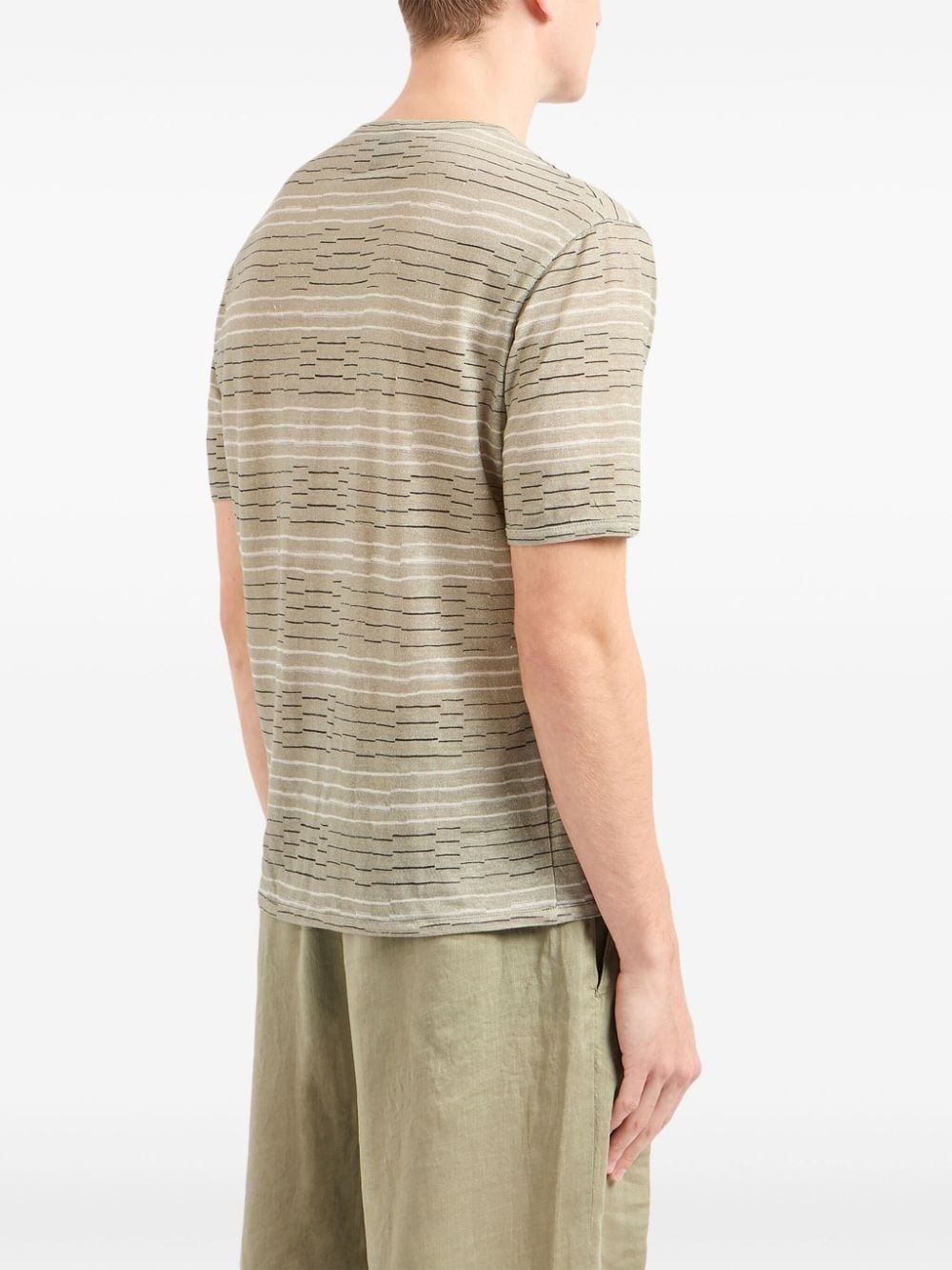 striped linen T-shirt - 3