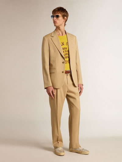 Golden Goose Single-breasted blazer in sand with horn buttons outlook