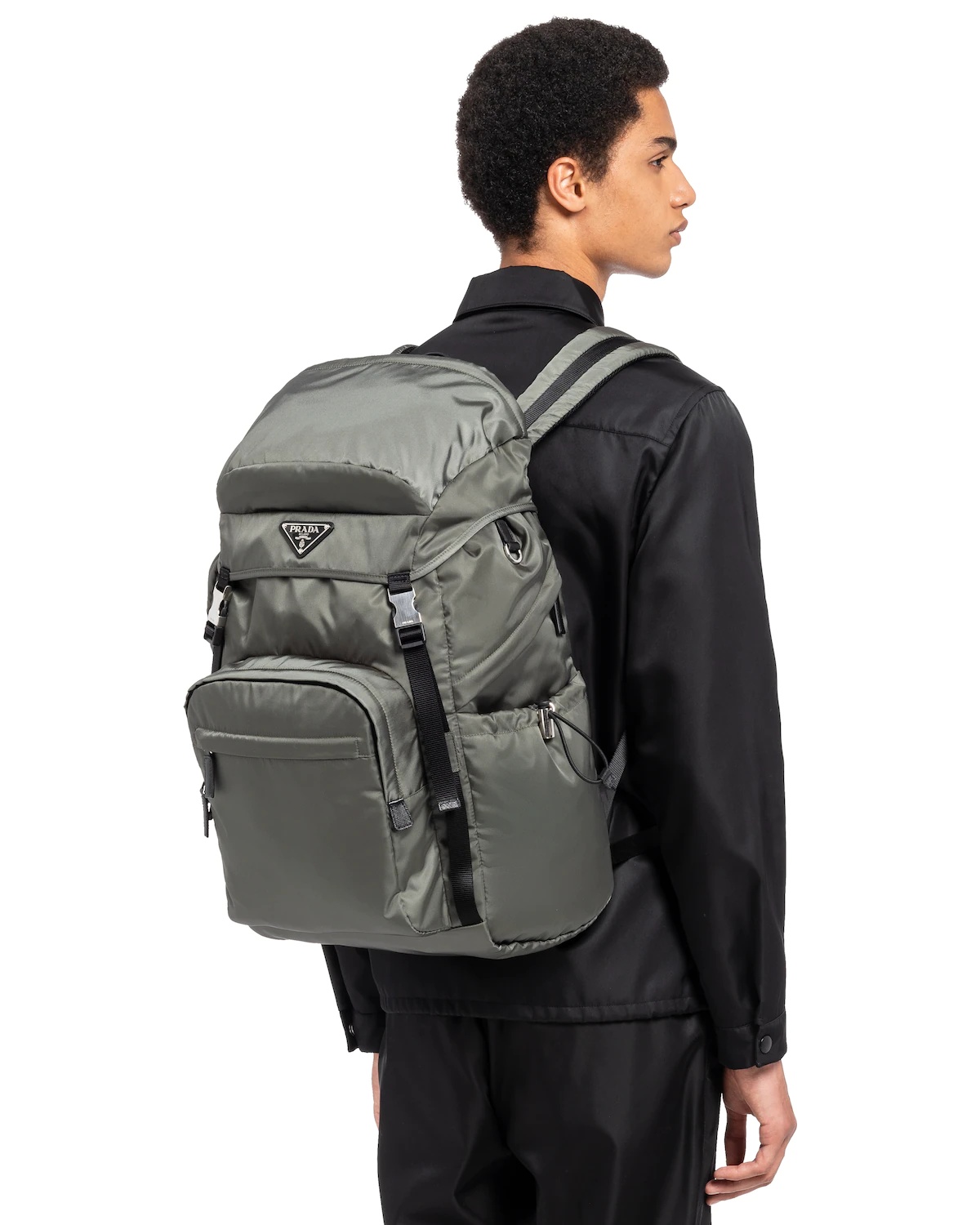 Re-Nylon and Saffiano leather backpack - 2