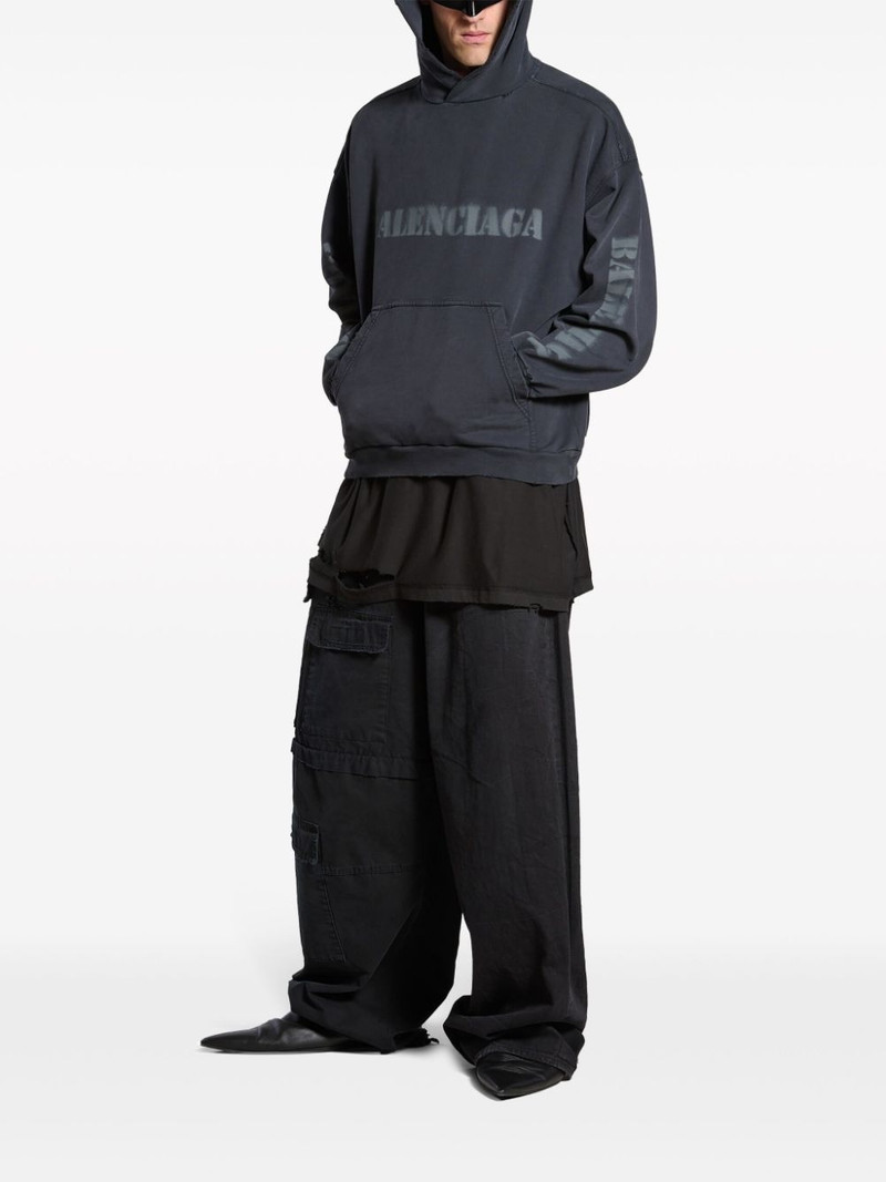 BALENCIAGA logo-print cotton hoodie outlook