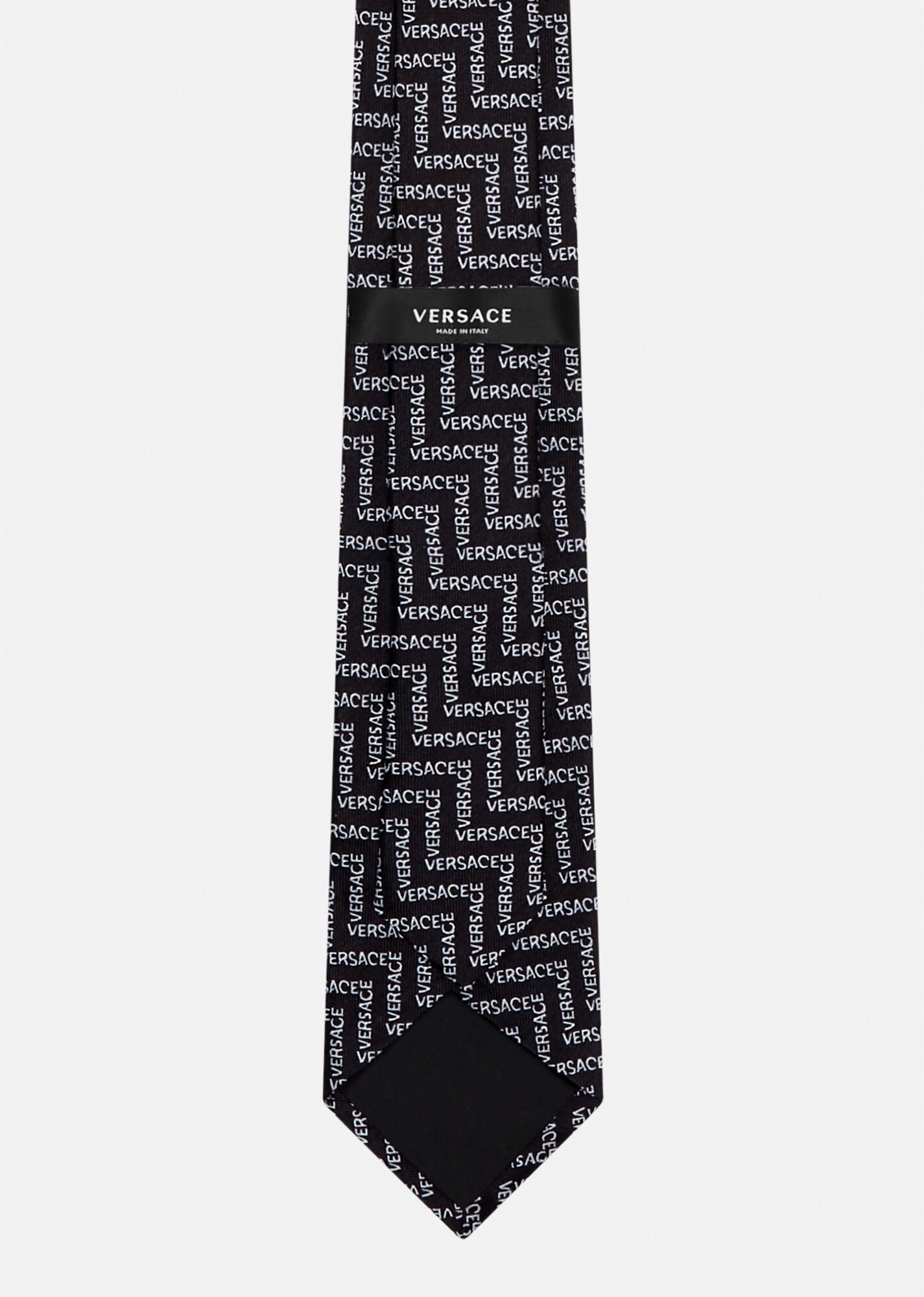 Chevron Logo Print Silk Tie - 3