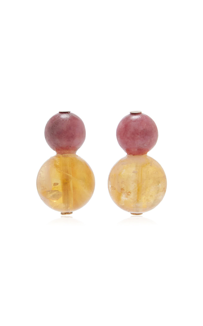 Cay Rhodonite And Citrine Earrings yellow 1