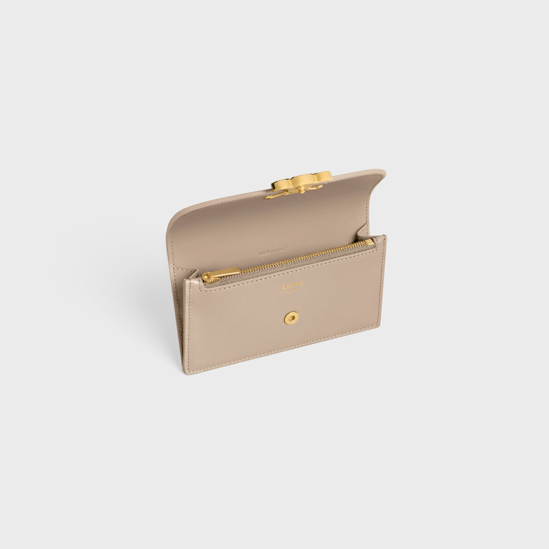 CELINE LONG CARD HOLDER WITH FLAP TRIOMPHE  IN Shiny calfskin outlook