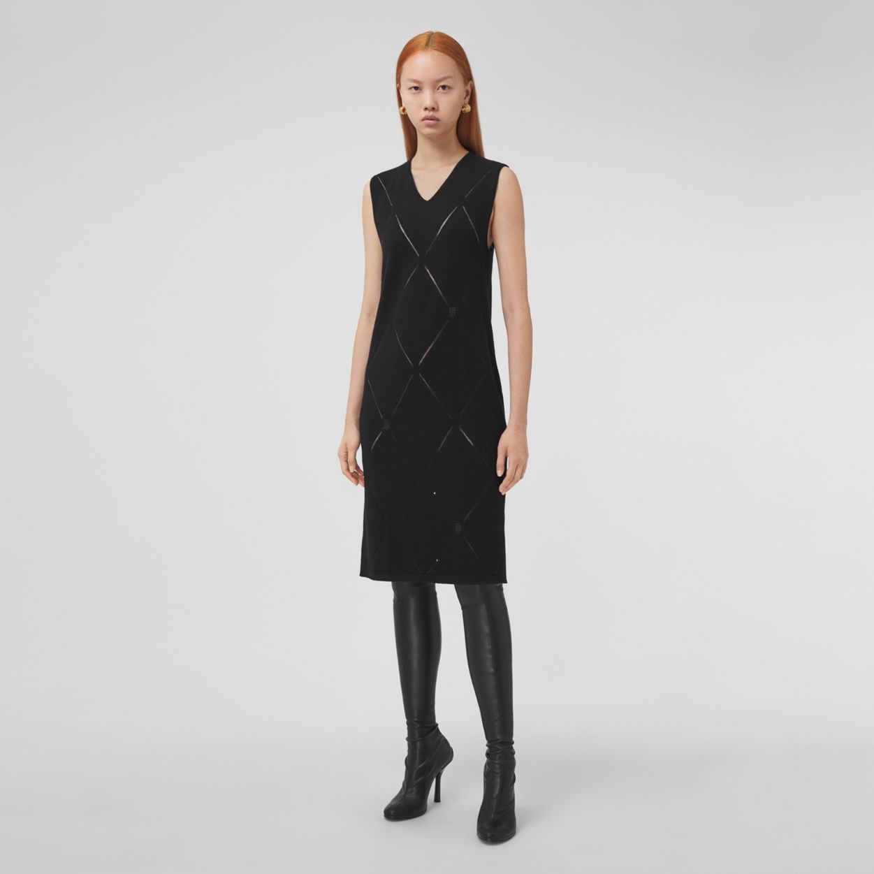 Monogram Motif Wool Blend Dress - 6