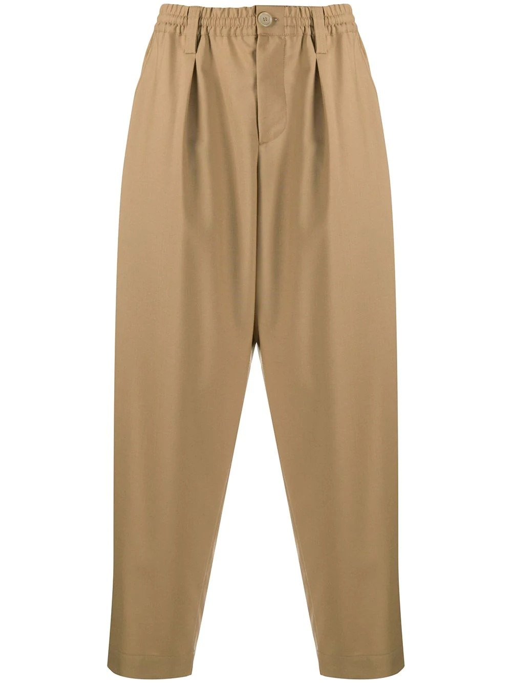 drop-crotch tapered trousers - 1