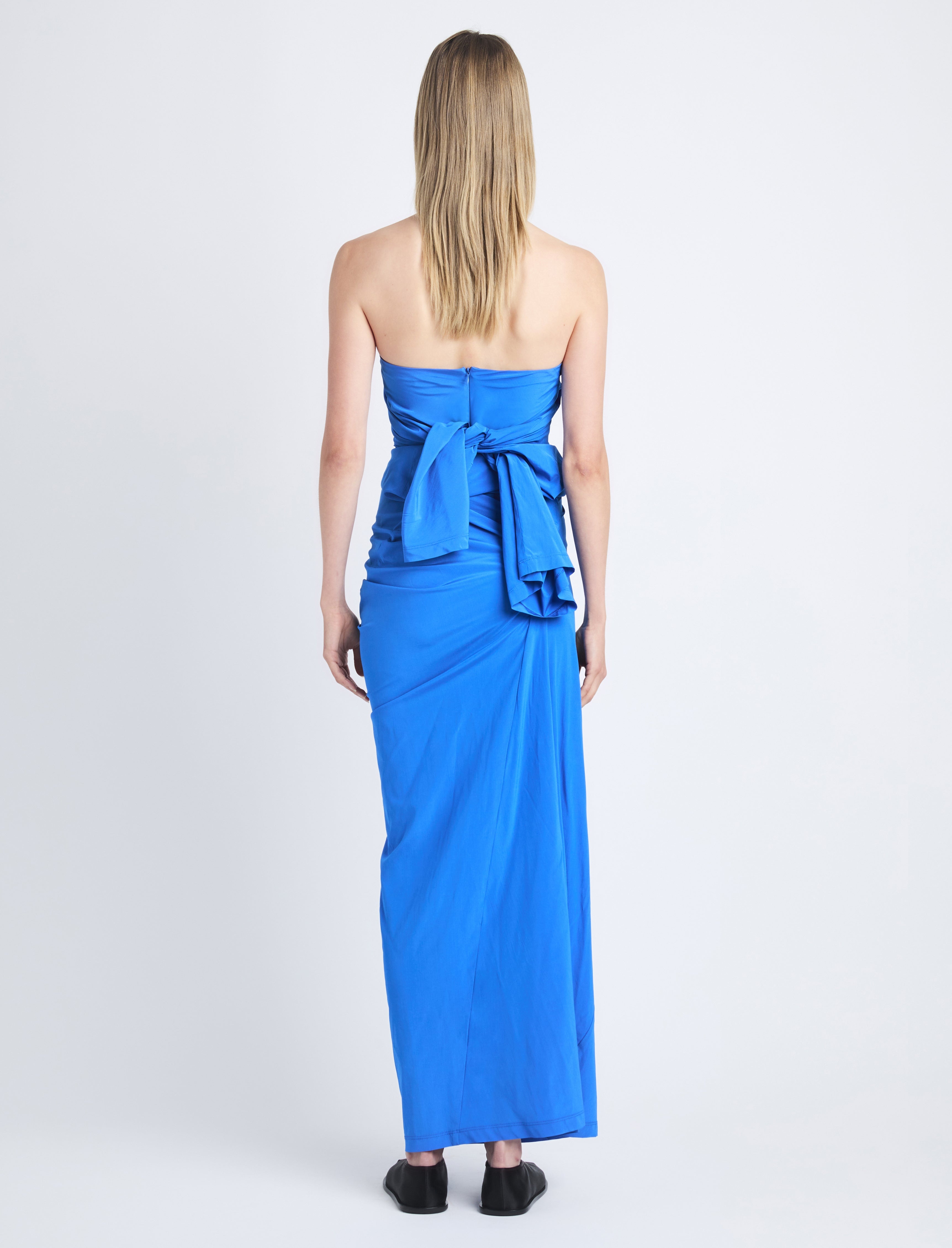 Odette Strapless Dress in Silk Viscose - 4