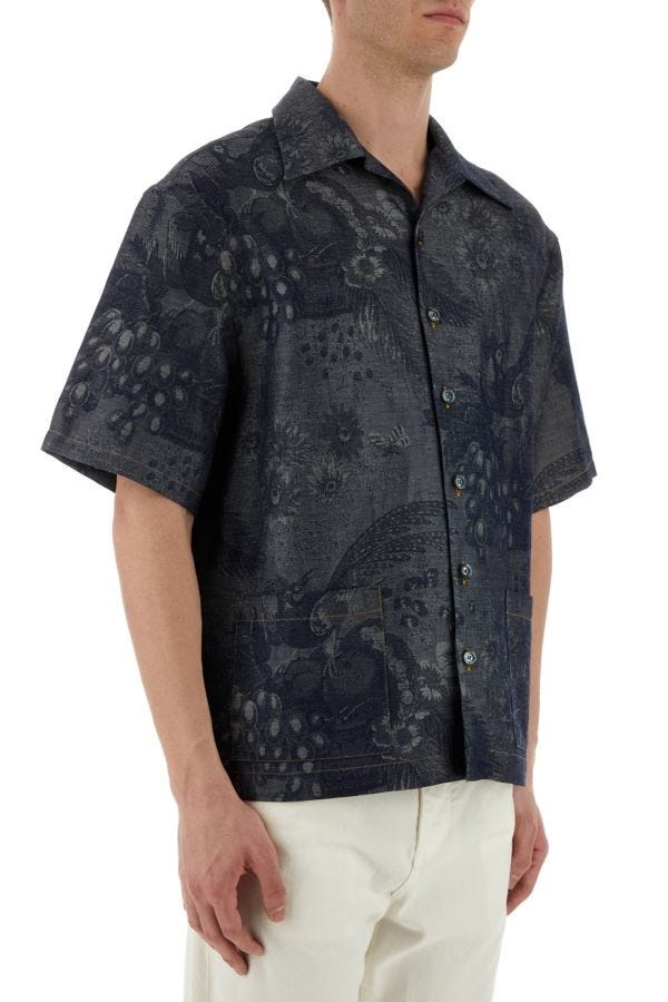 Embroidered cotton blend oversize shirt - 4