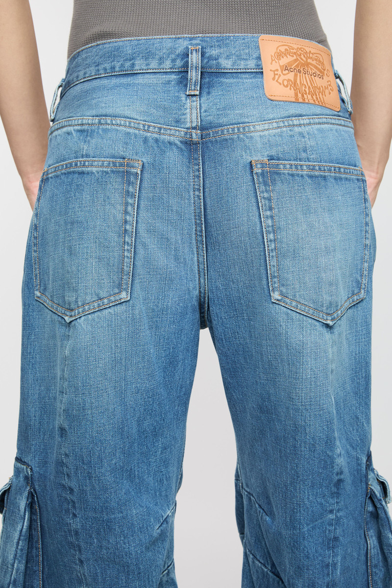 Denim cargo trousers - Mid blue 7