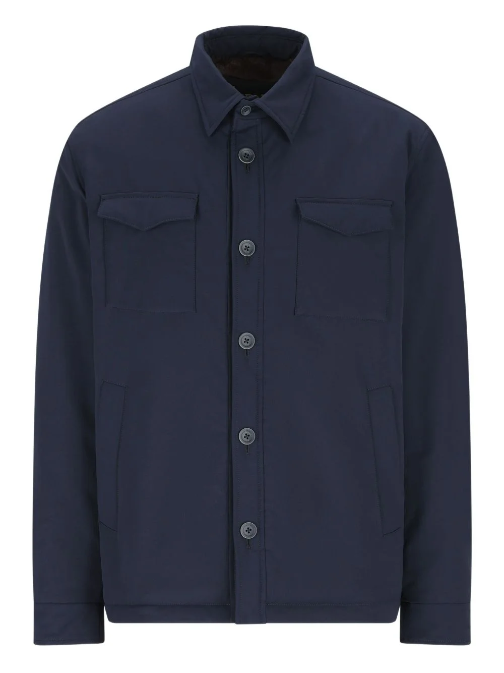flap-pocket buttoned overshirt - 1