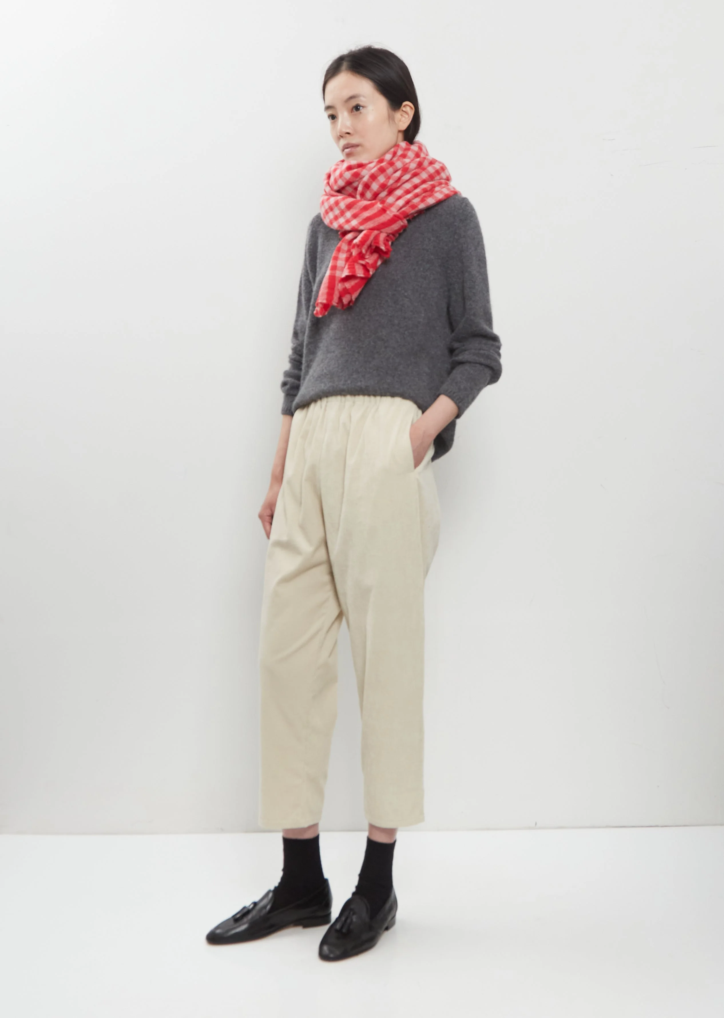 Check Cashmere Scarf — Raspberry Cloud - 1