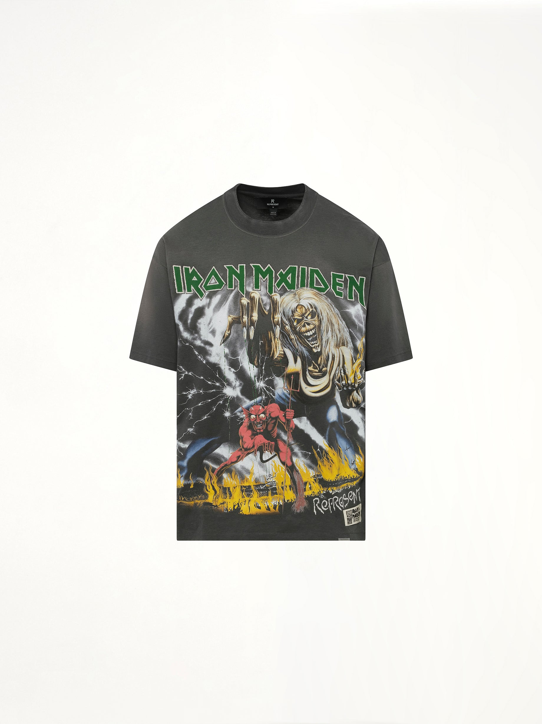 Iron Maiden Number of Beast T-Shirt in Sunfade Grey - 2