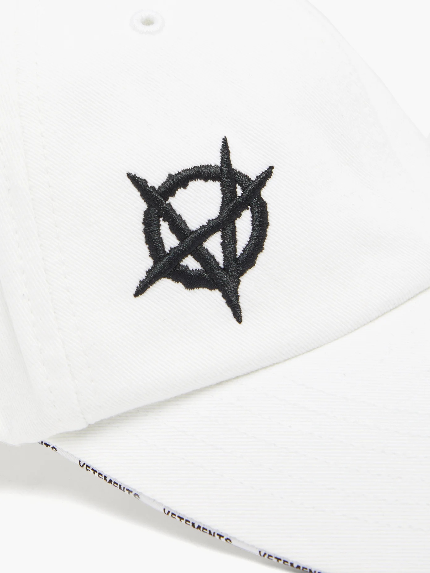 Anarchy-embroidered cotton-canvas baseball cap - 2