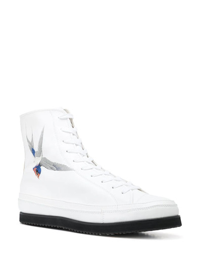 Yohji Yamamoto embroidered-bird high-top sneakers outlook